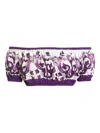 Dolce & Gabbana Violet Off-shoulder Cropped Top With All-over Floral Print In Cotton Woman