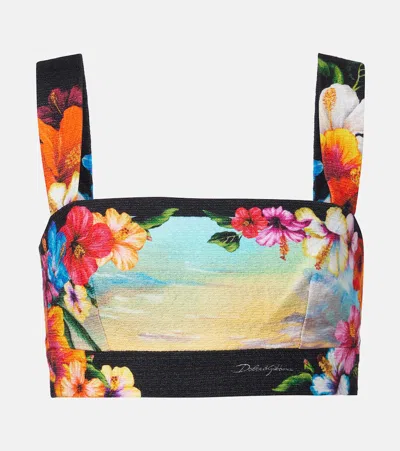 Dolce & Gabbana Printed Crop Top In Multi