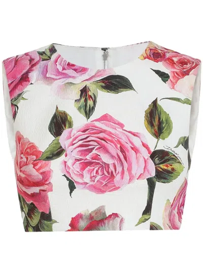 DOLCE & GABBANA PRINTED CROP TOP