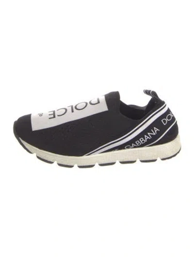 Pre-owned Dolce & Gabbana Printed Crystal Embellishments Sneakers In Black