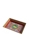 Dolce & Gabbana Printed Decorative Tray (26cm X 18.5 Cm) In Red