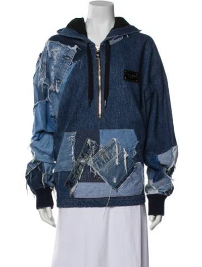 Pre-owned Dolce & Gabbana Printed Denim Jacket In Blue