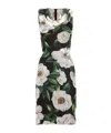 Dolce & Gabbana Silk Dress With Floral Print Dresses Multicolor In Black