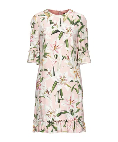 Dolce & Gabbana Printed Dress In Neutral
