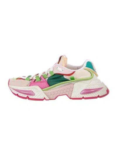 Pre-owned Dolce & Gabbana Printed Embroidered Accent Chunky Sneakers In Multi