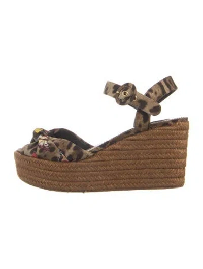 Pre-owned Dolce & Gabbana Printed Espadrilles In Neutral