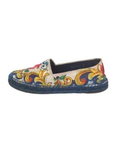 Pre-owned Dolce & Gabbana Printed Espadrilles In White