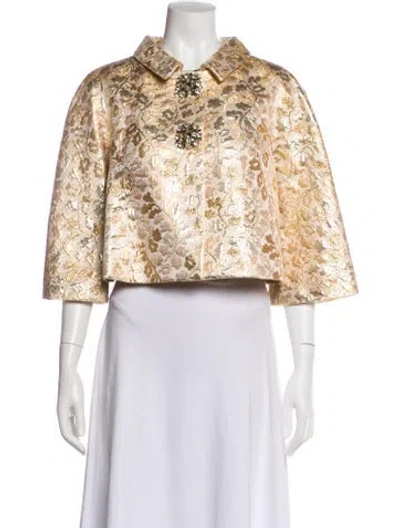 Pre-owned Dolce & Gabbana Printed Evening Jacket In Gold