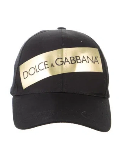 Pre-owned Dolce & Gabbana Printed Fabric Baseball Cap In Black