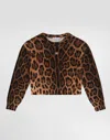 Dolce & Gabbana Printed Fleece Pullover In Brown
