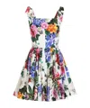 Dolce & Gabbana Floral-print Cotton-blend Poplin Mini Dress In Multicolor