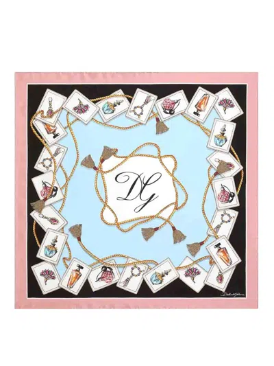 Dolce & Gabbana Printed Foulard In Brown