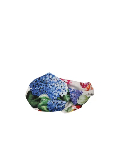 Dolce & Gabbana Printed Hair Band In Blue