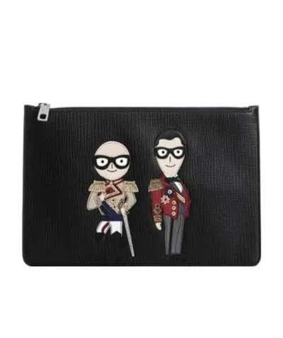 Dolce & Gabbana Printed Handbag In Black