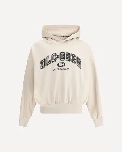 Dolce & Gabbana Printed Hoodie In Neutral