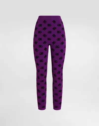Dolce & Gabbana Printed Jacquard Leggings In Multi