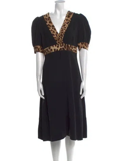 Pre-owned Dolce & Gabbana Printed Knee-length Dress In Black