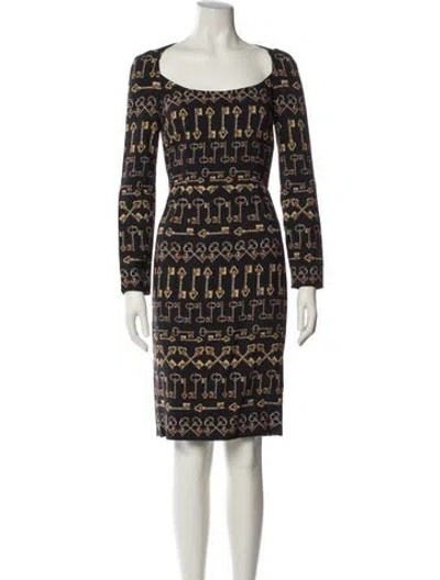 Pre-owned Dolce & Gabbana Printed Knee-length Dress In Black