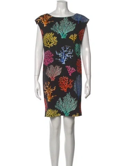 Pre-owned Dolce & Gabbana Printed Knee-length Dress In Black