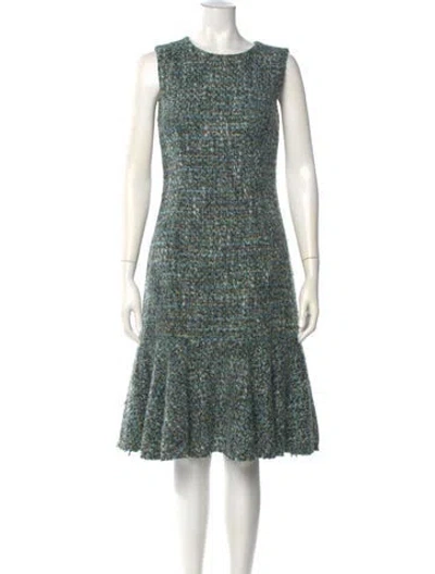 Pre-owned Dolce & Gabbana Printed Knee-length Dress In Blue