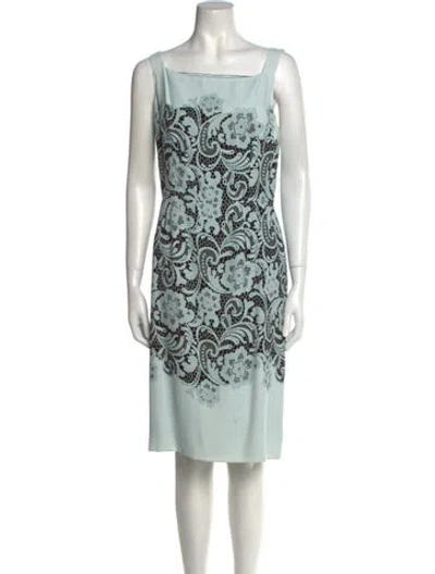 Pre-owned Dolce & Gabbana Printed Knee-length Dress In Blue