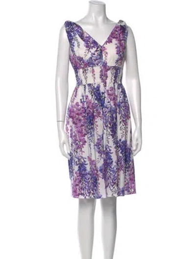 Pre-owned Dolce & Gabbana Printed Knee-length Dress In Multi