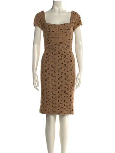 Pre-owned Dolce & Gabbana Printed Knee-length Dress In Multi