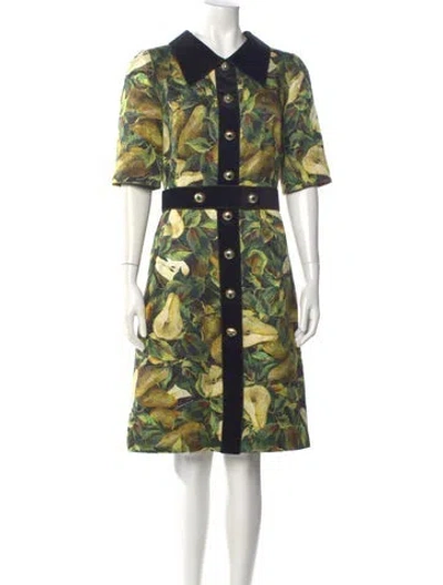 Pre-owned Dolce & Gabbana Printed Knee-length Dress In Multi
