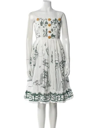Pre-owned Dolce & Gabbana Printed Knee-length Dress In Multi