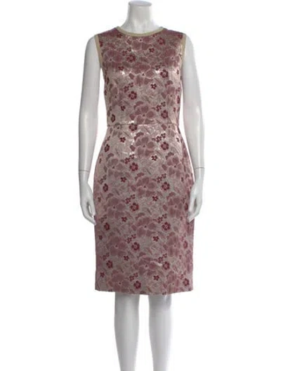Pre-owned Dolce & Gabbana Printed Knee-length Dress In Purple