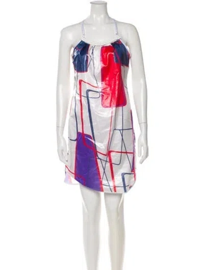 Pre-owned Dolce & Gabbana Printed Knee-length Dress In White