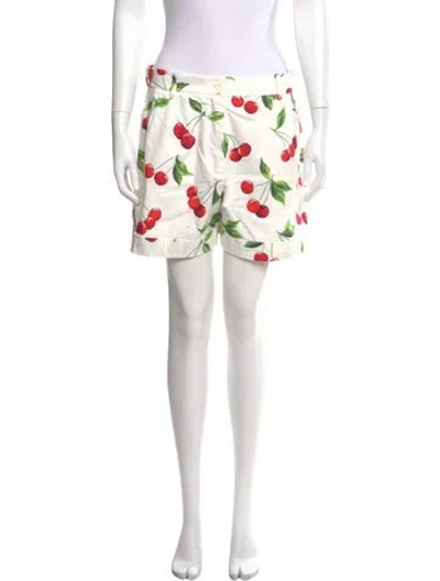 Pre-owned Dolce & Gabbana Printed Knee-length Shorts In White