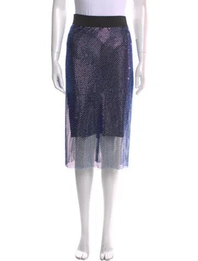 Pre-owned Dolce & Gabbana Printed Knee-length Skirt In Blue