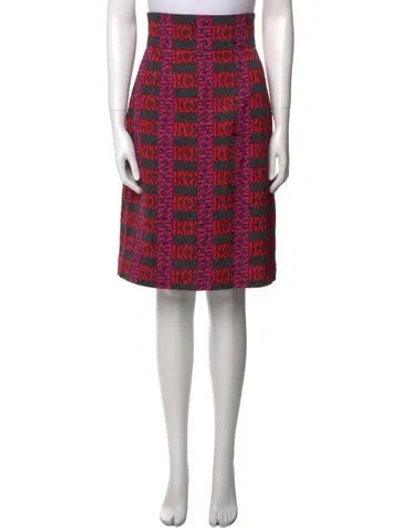 Pre-owned Dolce & Gabbana Printed Knee-length Skirt In Multi