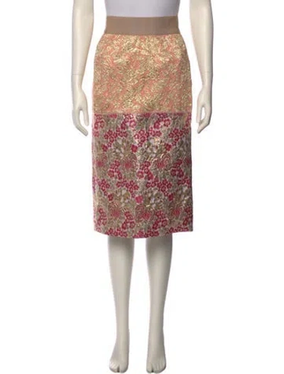 Pre-owned Dolce & Gabbana Printed Knee-length Skirt In Purple