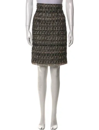 Pre-owned Dolce & Gabbana Printed Knee-length Skirt W/ Tags In Brown