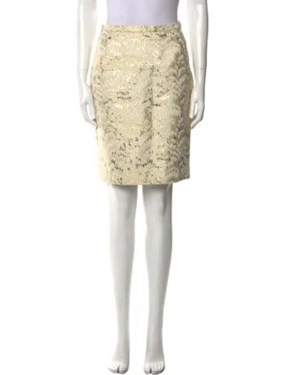 Pre-owned Dolce & Gabbana Printed Knee-length Skirt In Yellow