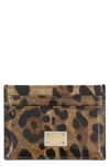 Dolce & Gabbana Two-color Shiny Leather Card Holder In Leo