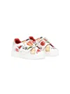 Dolce & Gabbana Printed Leather Sneakers In White