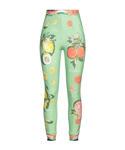 Dolce & Gabbana Printed Leggings In Green