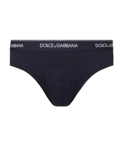 Dolce & Gabbana Printed Logo Underwear In Black