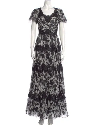 Pre-owned Dolce & Gabbana Printed Long Dress In Black