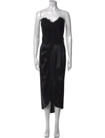 Pre-owned Dolce & Gabbana Printed Long Dress In Black
