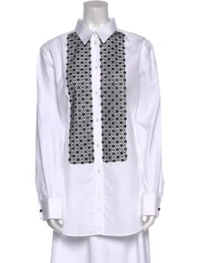 Pre-owned Dolce & Gabbana Printed Long Sleeve Tunic In White