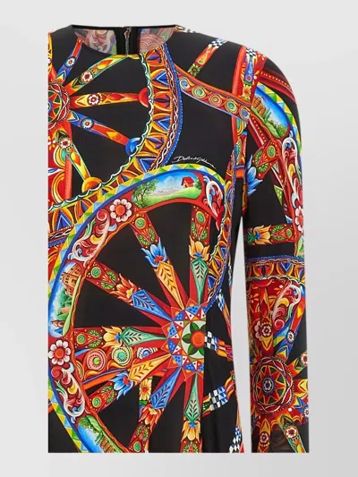 Dolce & Gabbana Printed Maxi Dress In Black