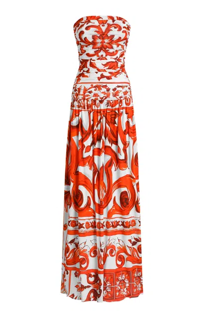 Dolce & Gabbana Printed Maxi Dress In Animal Print