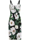 Dolce & Gabbana Black Stretch Marquisette Midi Dress