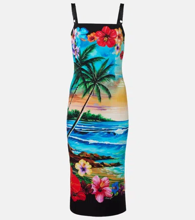 Dolce & Gabbana Printed Midi Dress In Multi