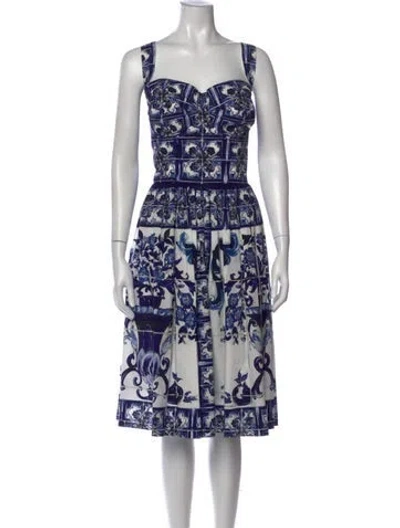 Pre-owned Dolce & Gabbana Printed Midi Length Dress