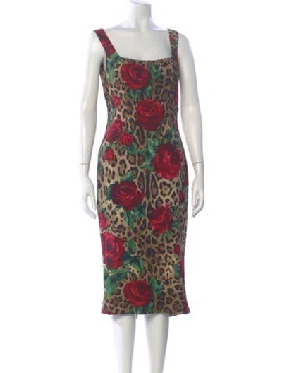 Pre-owned Dolce & Gabbana Printed Midi Length Dress